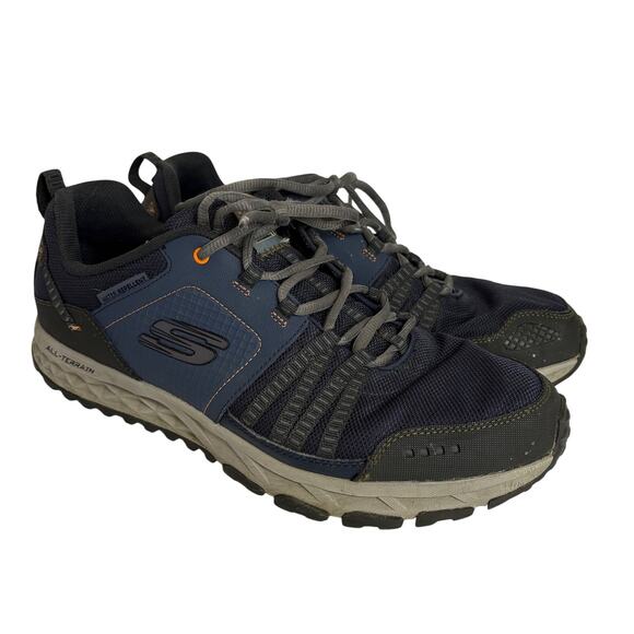 Skechers - Men's Escape Plan Trail Sneaker Shoes 51591-Navy/Orange- Size 11.5 - Picture 1 of 9